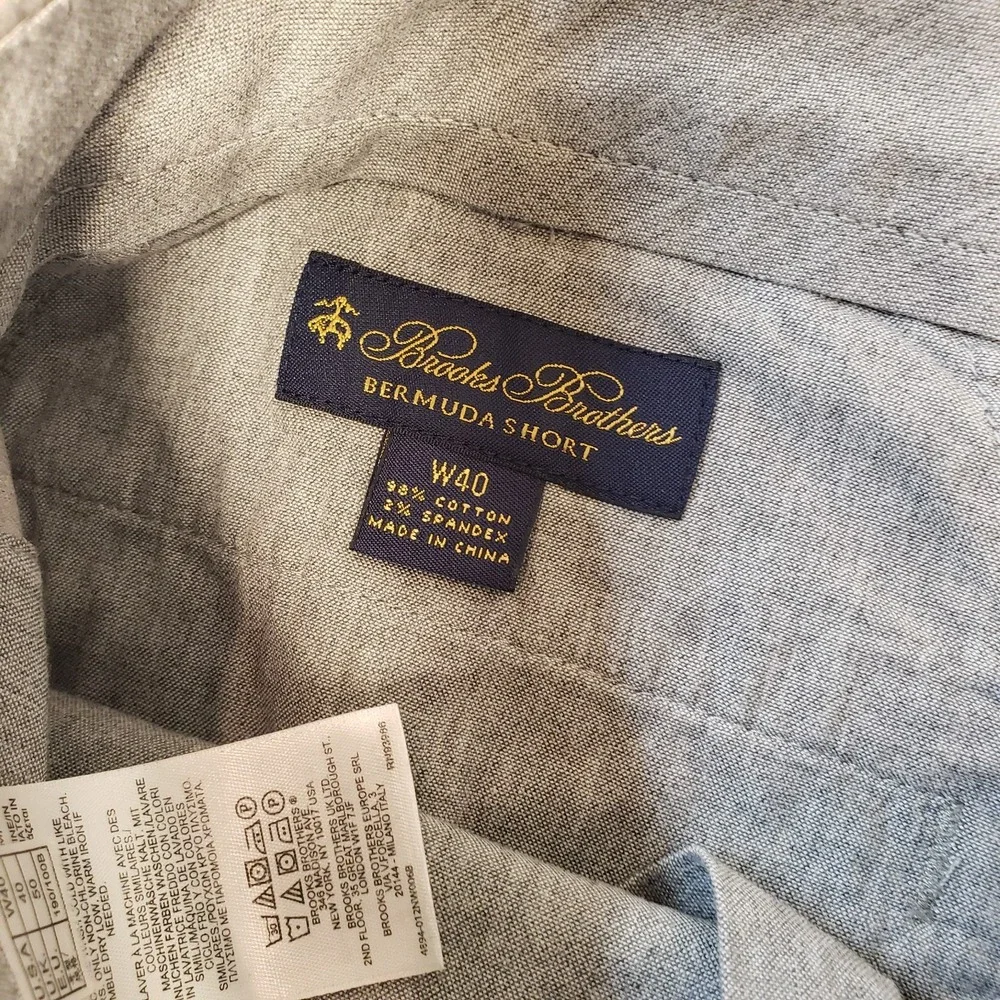 Brooks Brothers Bermuda Shorts Mens W40 Grey Polka Dot Cotton Stretch Prep Golf‎